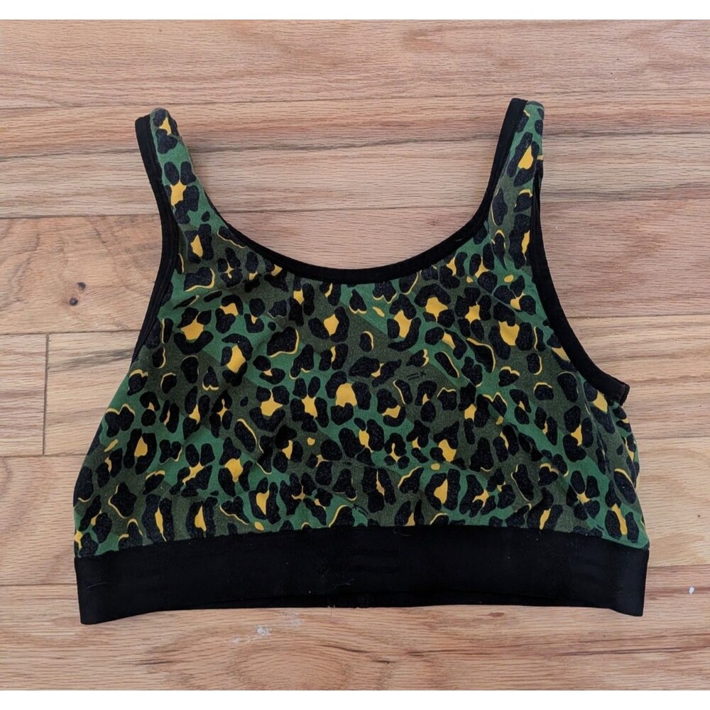 Tomboy X Bra Green Black Camo Size Large Jog Sports Yoga Pullover